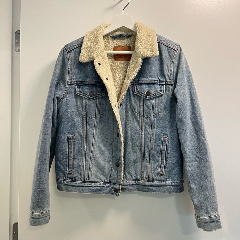 Levi's Light Blue Denim Sherpa Jacket